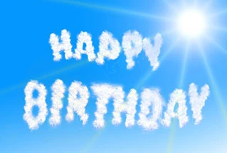 Birthday-themed sky graphic used for the birthday service page.